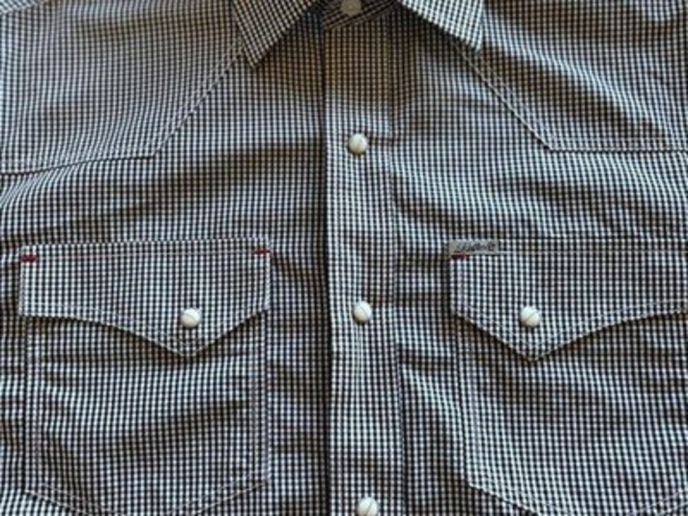 Rafters Rafter C Easy Wear 45 Pearl Snap Western Shirt Mens Black Gingham Size M